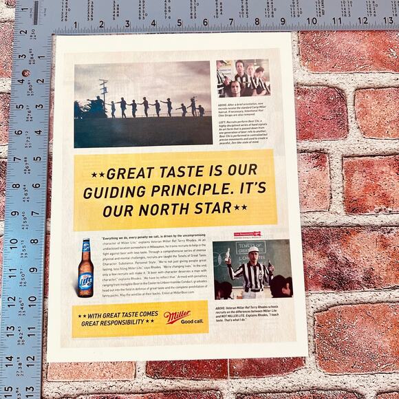 2005 Miller Lite Beer Ad Great Taste Our North Star Y2K Patriotic Wall Ephemera - Picture 6 of 8